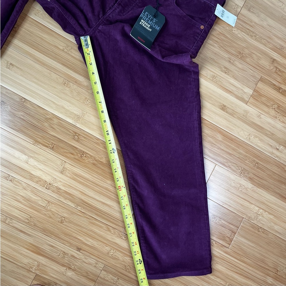 Levi’s Premium Wedgie Straight Corduroy Crop Jeans Potent Purple Anthropologie - Picture 7 of 16